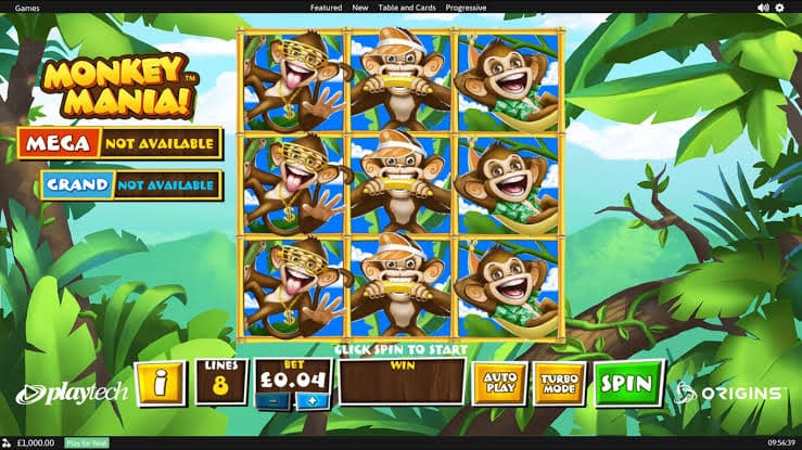 Permainan Slot Monkey Mania Playtech